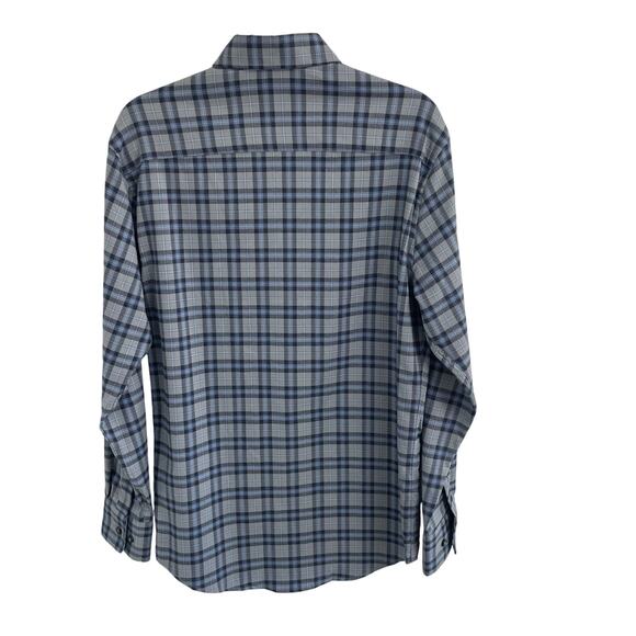NWT Peter Millar Crown Sport Gale Gray Blue Plaid Button Down Shirt Mens Small - Picture 7 of 8